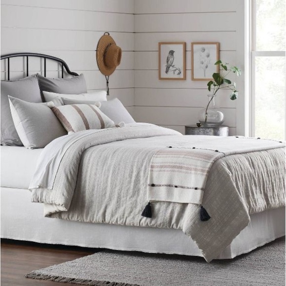 Hearth & Home Other - Hearth & Home Magnolia Home Throw Stripe Pom Poms